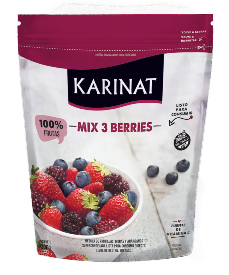 Mix 3 berries (arándanos, mora y frutilla) 300 gr